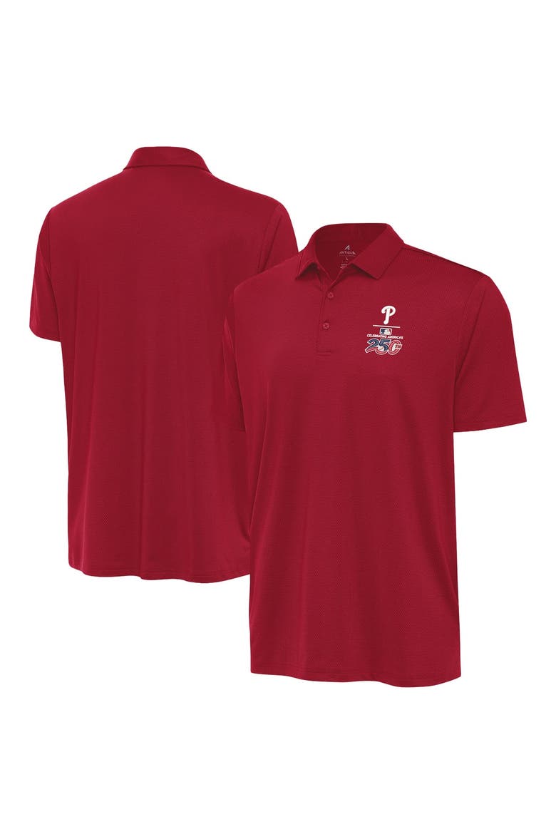 Men's Antigua Red Philadelphia Phillies Celebrating America's 250th Ellipse Polo, Main, color, Red