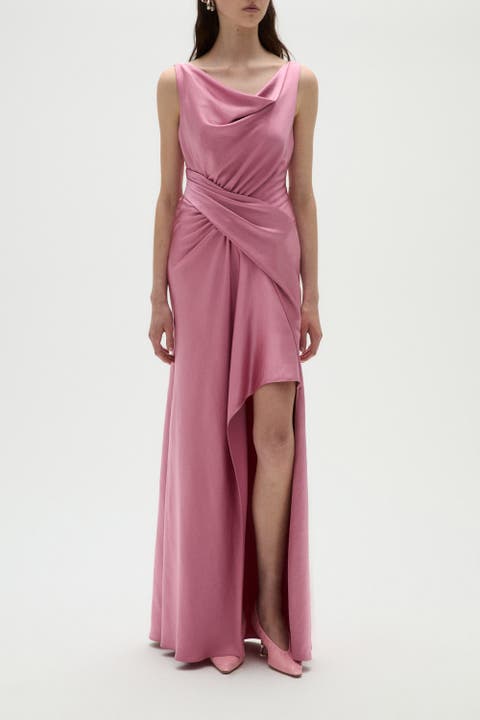 Satin Draped Gown