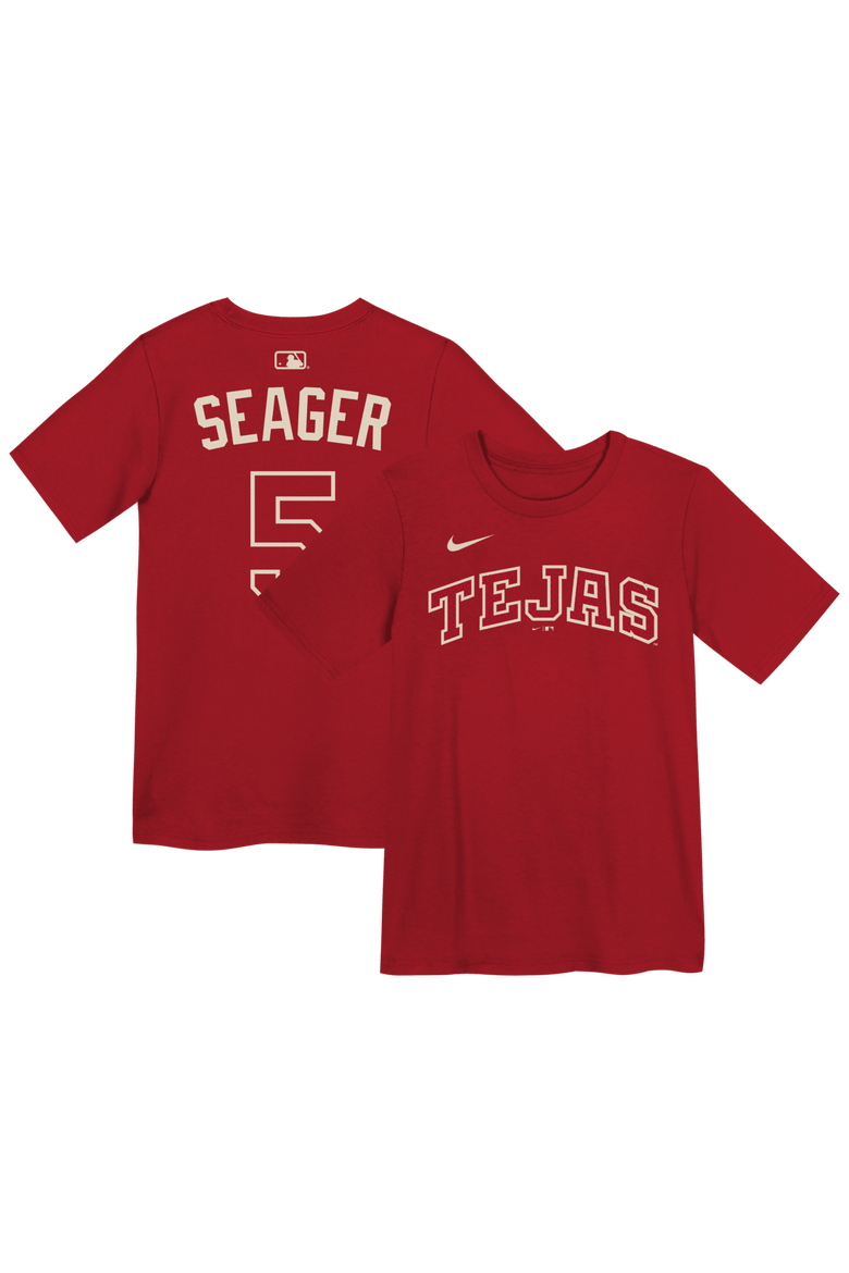 Preschool Nike Corey Seager Red Texas Rangers 2026 City Connect Name & Number T-Shirt, Main, color, Red