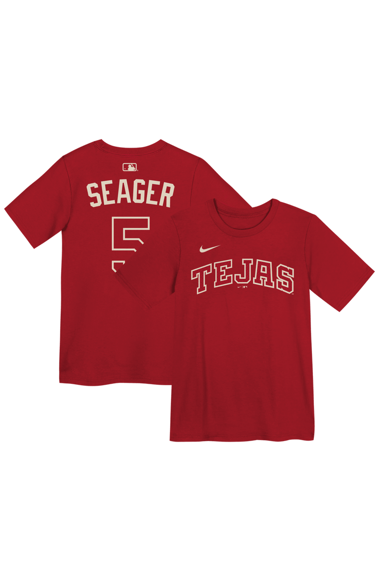 Nike Preschool Nike Corey Seager Red Texas Rangers 2026 City Connect Name & Number T-Shirt, Main, color, Red