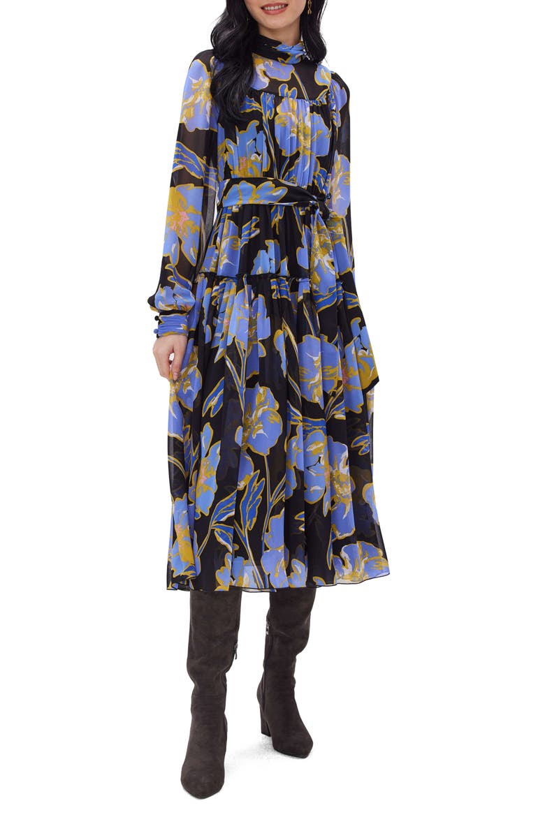 Kent Floral Long Sleeve Dress, Alternate, color, OTL FLORAL GT SIG BLUE