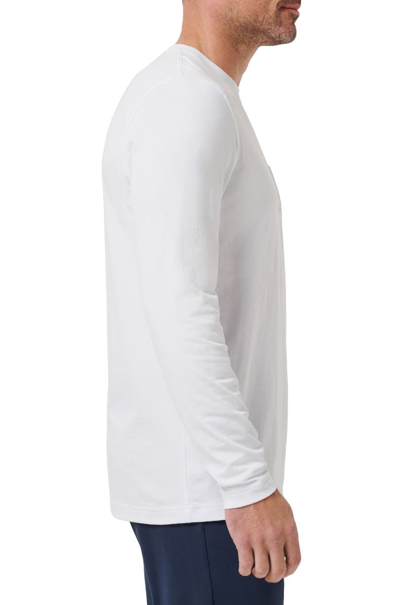 TravisMathew Reef Stop Long Sleeve Cotton Pocket T-Shirt, Alternate, color, White