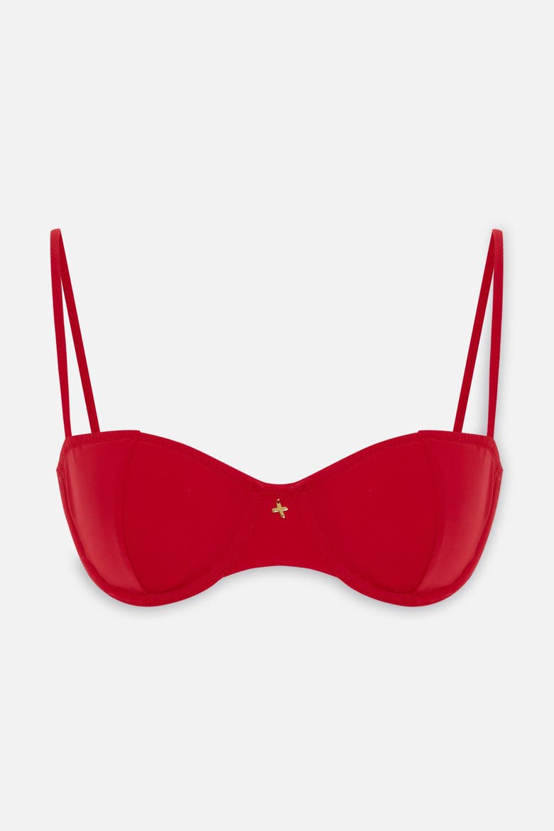 The Solar Reflections Balconette Bikini Top, Main, color, Red