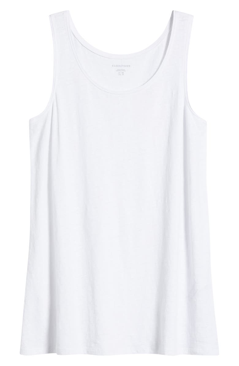 Eileen Fisher Organic Linen Tank, Alternate, color, White