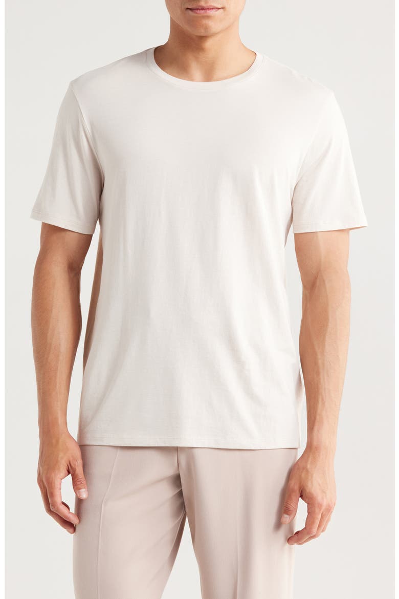 Pima Cotton Crewneck T-Shirt, Main, color, SAND