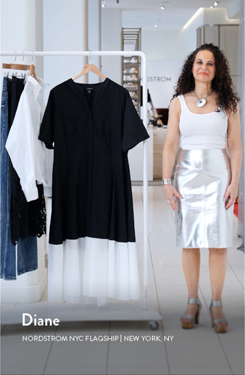 Colorblock Cotton Shirtdress, sales video thumbnail