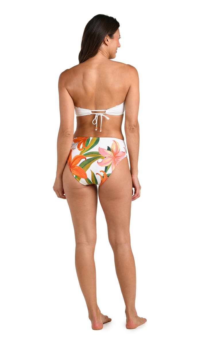 La Blanca Jungle Blossoms Twisted Bandeau Bikini Top, Alternate, color, Orange Multi