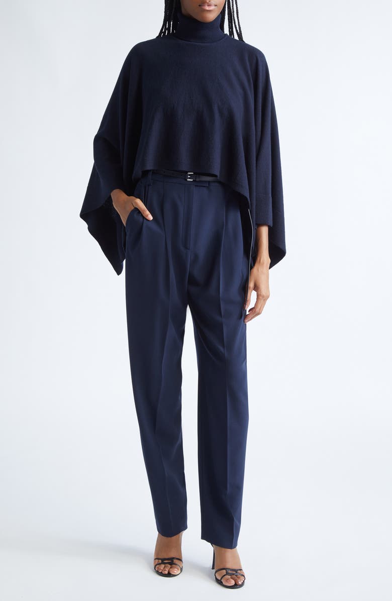 Michael Kors Collection Cashmere Turtleneck Poncho, Alternate, color, Midnight