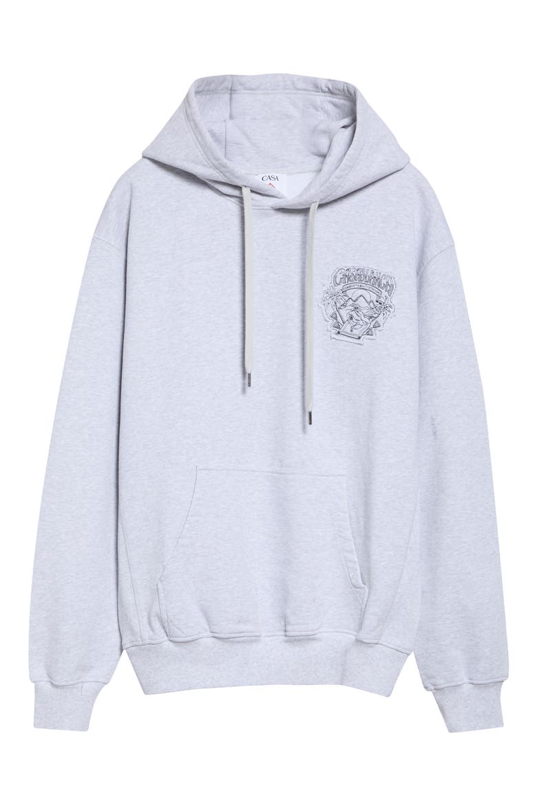 Classic Fit Eveil Ancestral Appliqué Organic Cotton Hoodie, Main, color, GREY MARLE