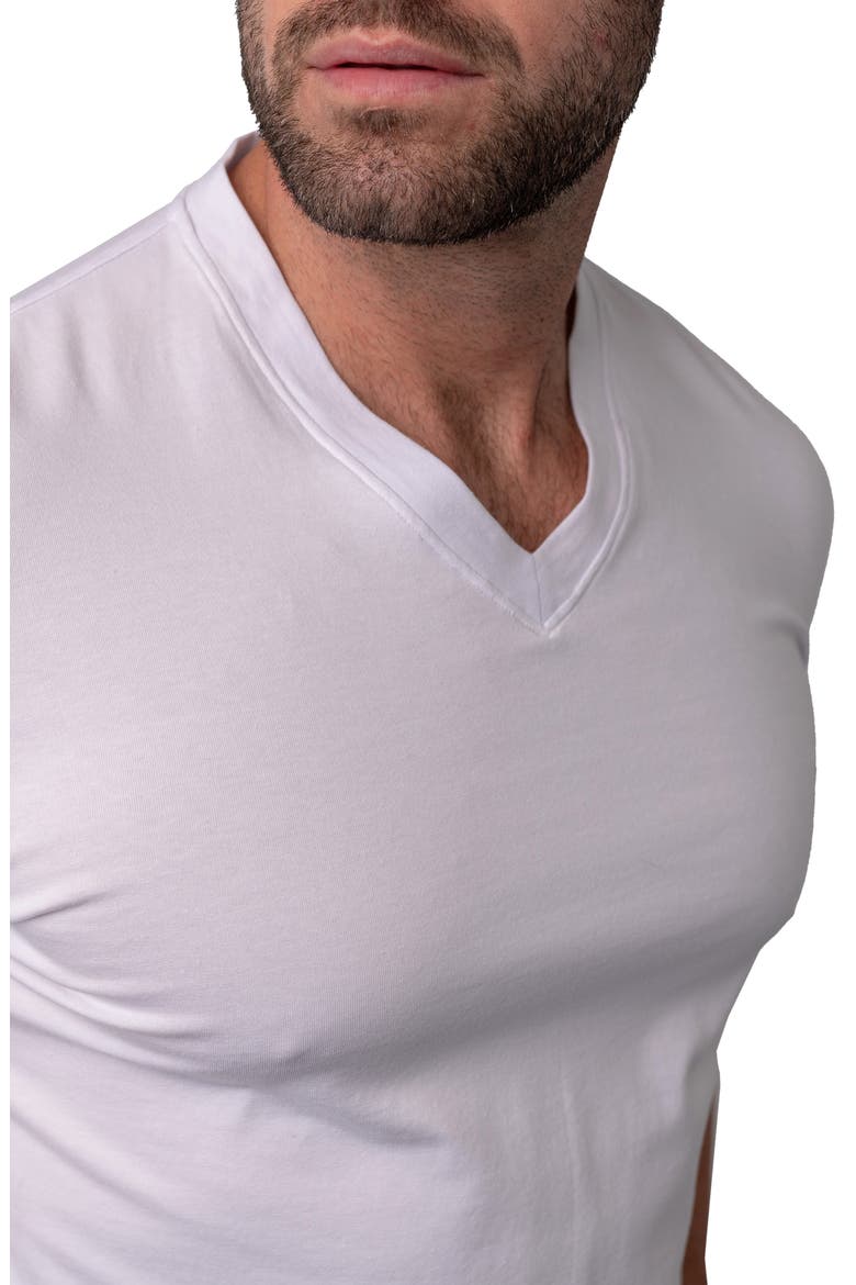 Vivaldisolidbeach White V-Neck T-Shirt, Alternate, color, WHITE