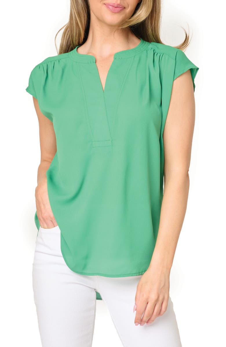 GIBSONLOOK Floral Print Split Neck Top, Main, color, 