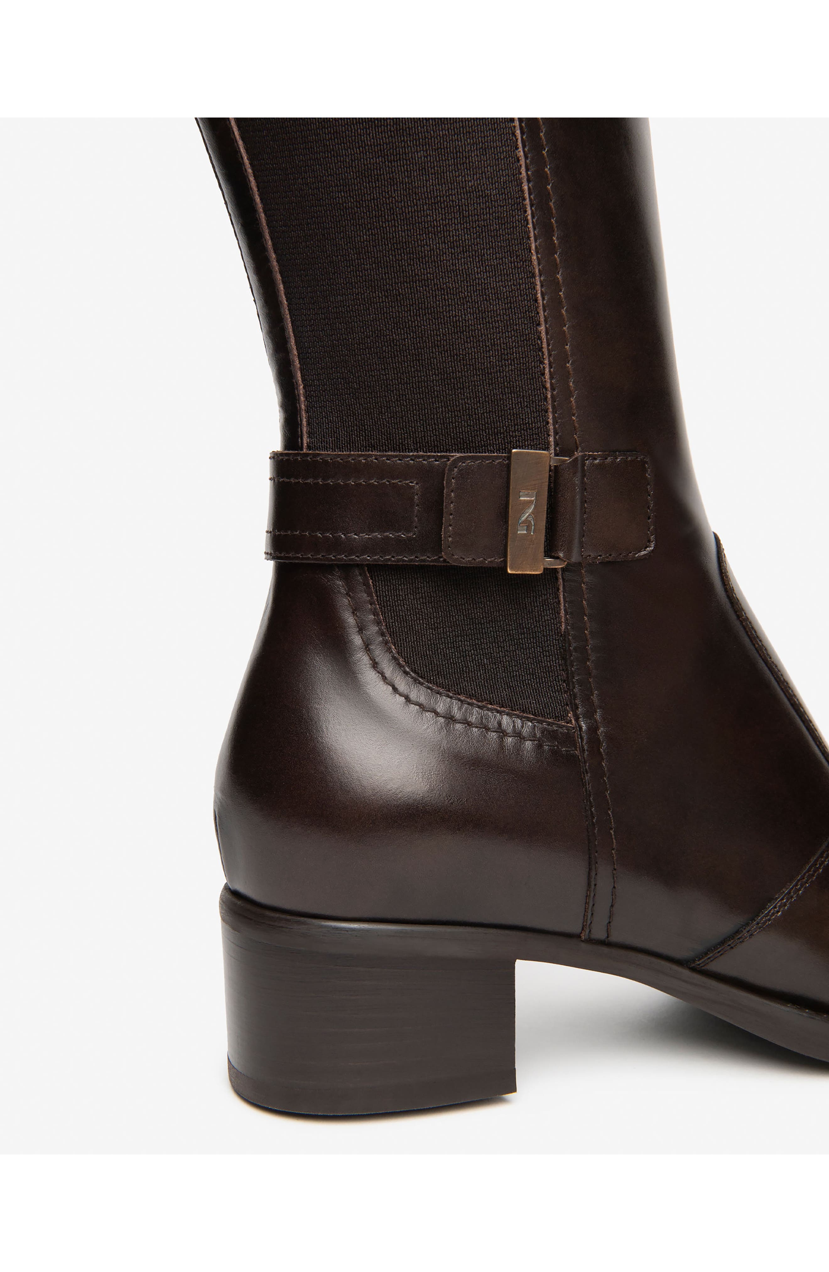 Block Heel Leather Boot, Alternate, color, CHOCOLATE
