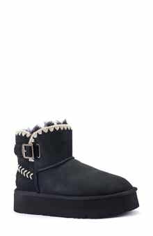Genuine Shearling Platform Ankle Boot