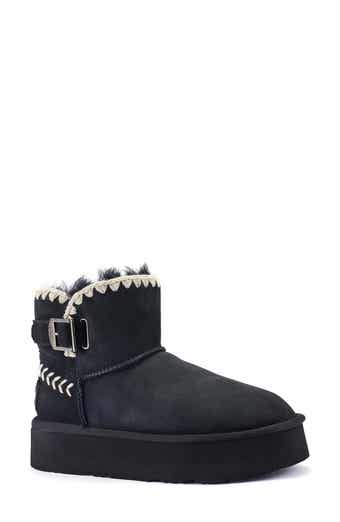 Genuine Shearling Platform Ankle Boot