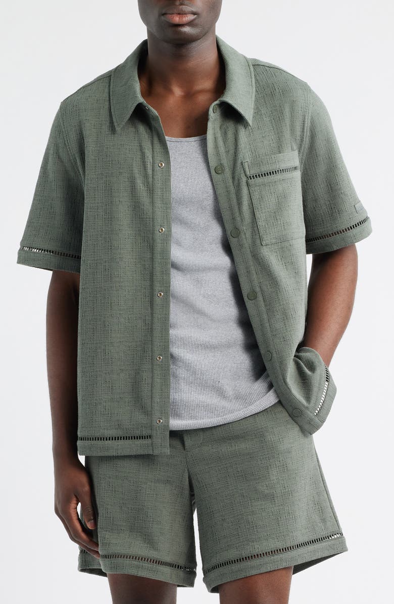 UGG<sup>®</sup> Devyn Short Sleeve Shirt, Main, color, Green Grey