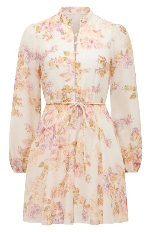 Ever New Rhys Fluted Long Sleeve Minidress In Multi