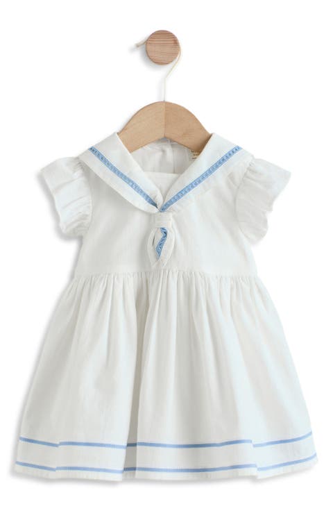 Sailor Collar Flutter Sleeve Dress