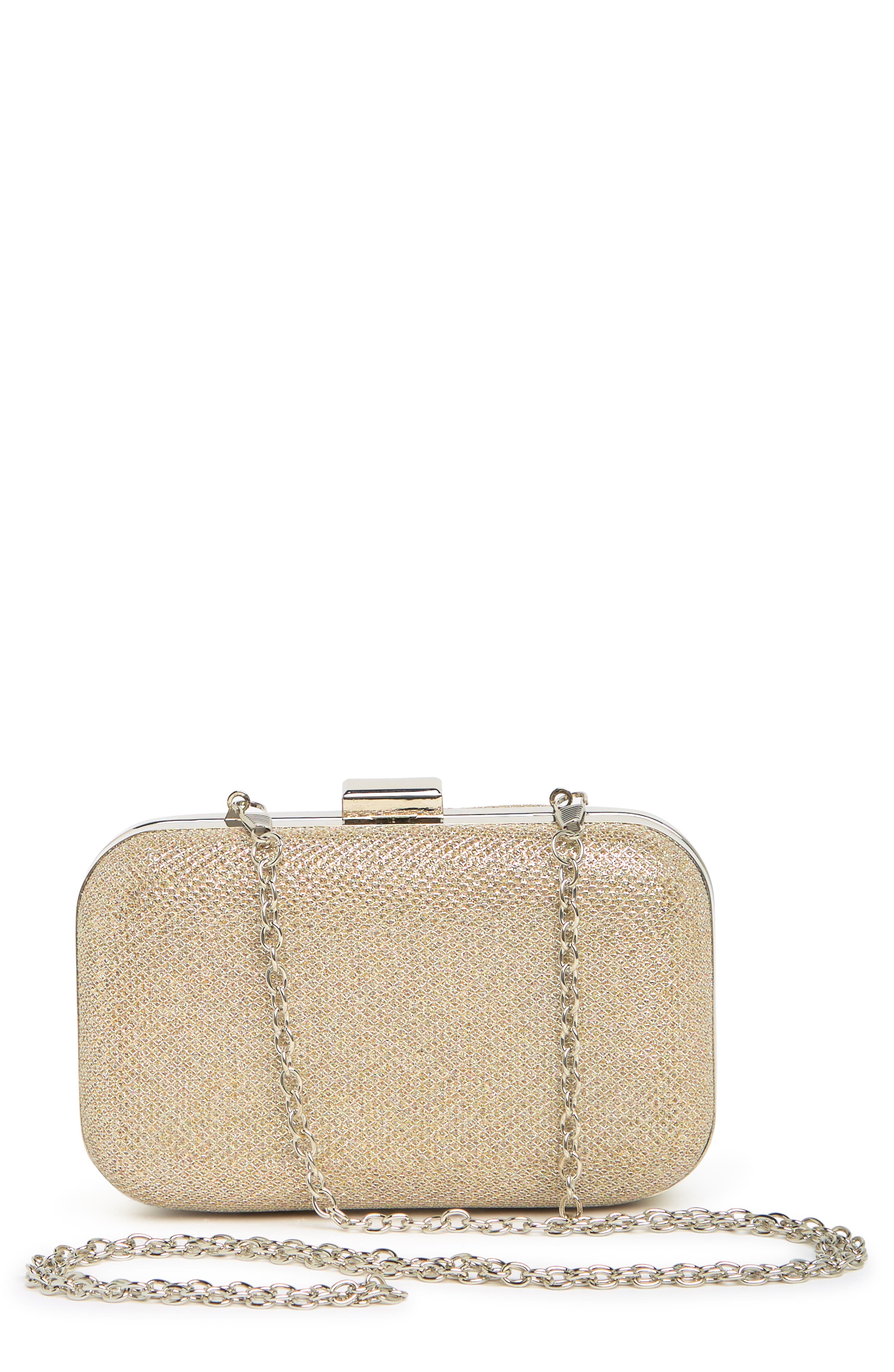 Metallic Lurex Hard Case Clutch, Alternate, color, 59-CHAMPAGNE