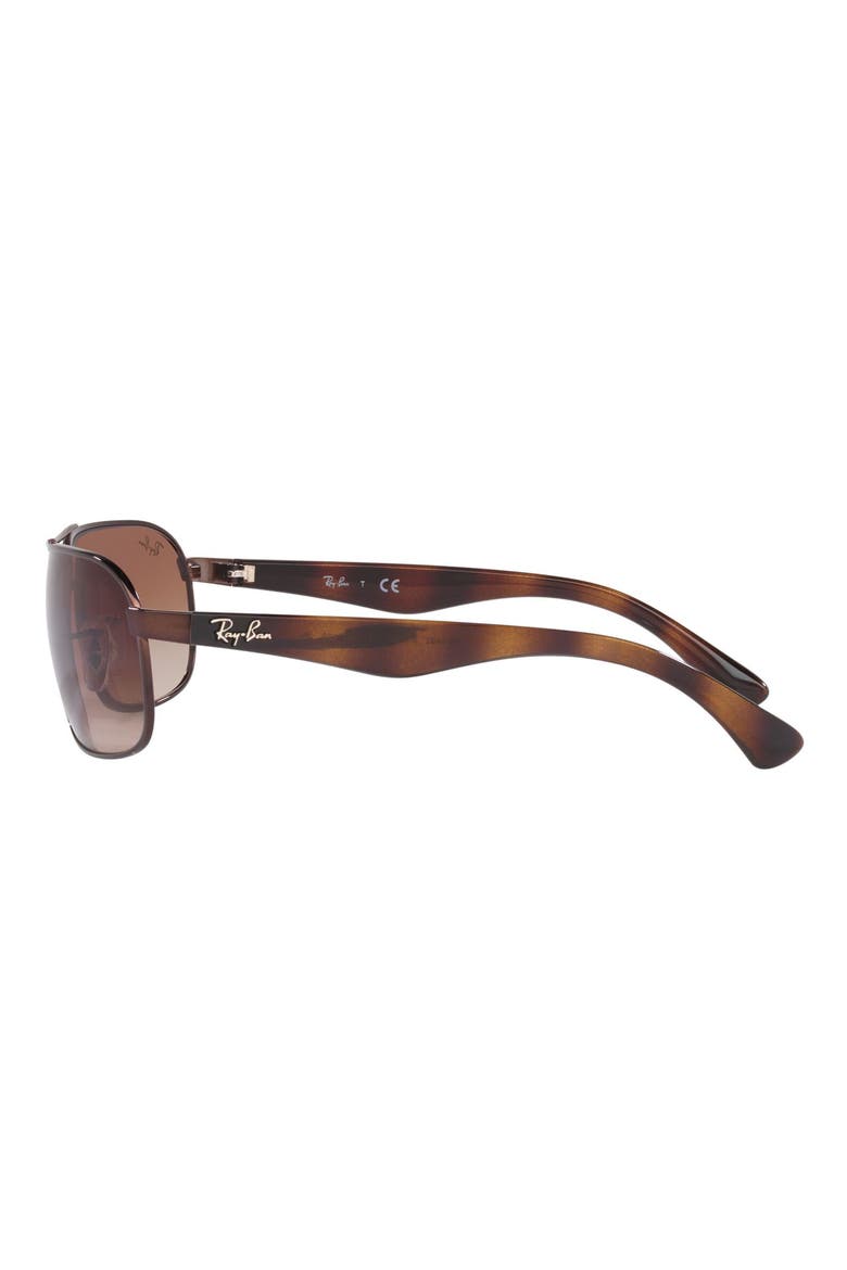 62mm Square Gradient Polarized Sunglasses, Alternate, color, BROWN