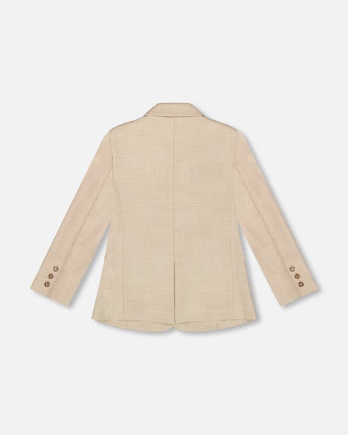 DEUX PAR DEUX DEUX PAR DEUX LITTLE BOY'S TWO BUTTON BLAZER LIGHT TAUPE 