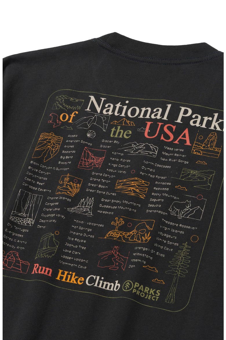 National Parks Outline Checklist Tee, Alternate, color, Vintage Black