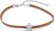 CZ by Kenneth Jay Lane Cubic Zirconia Pavé Flower Choker Necklace