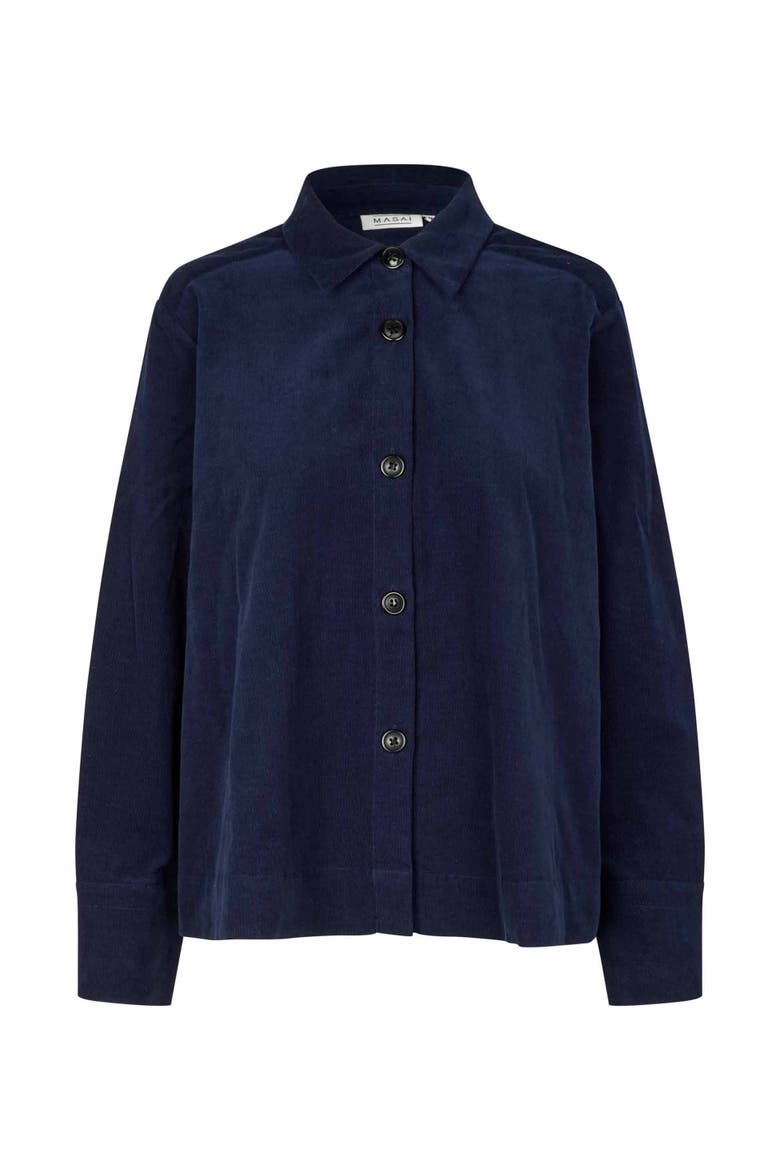 Long Sleeve Collared Velvet Shirt, Alternate, color, Navy Blazer