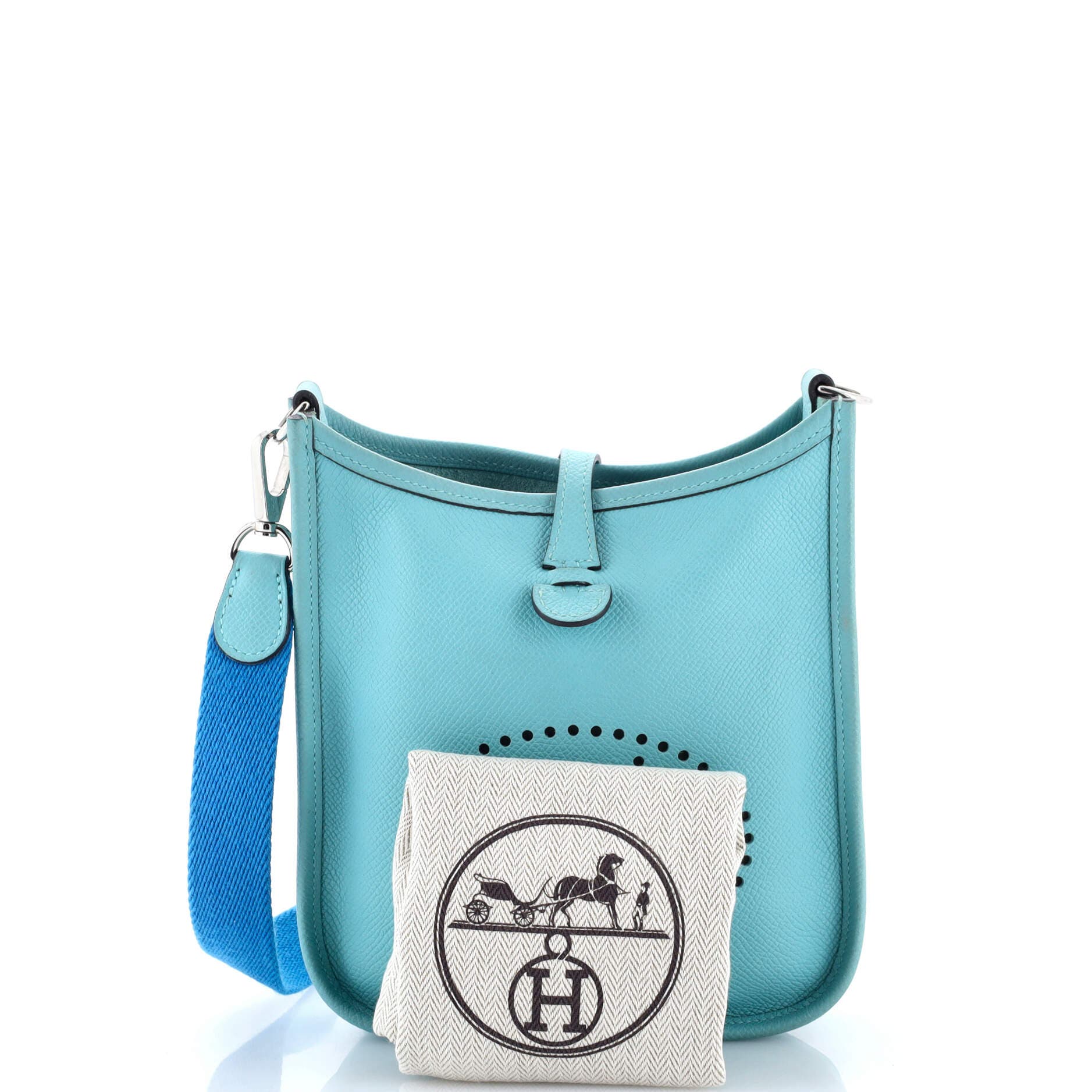 Pre-Owned Hermes Evelyne Bag Gen III Epsom TPM, Alternate, color, Bleu Atoll