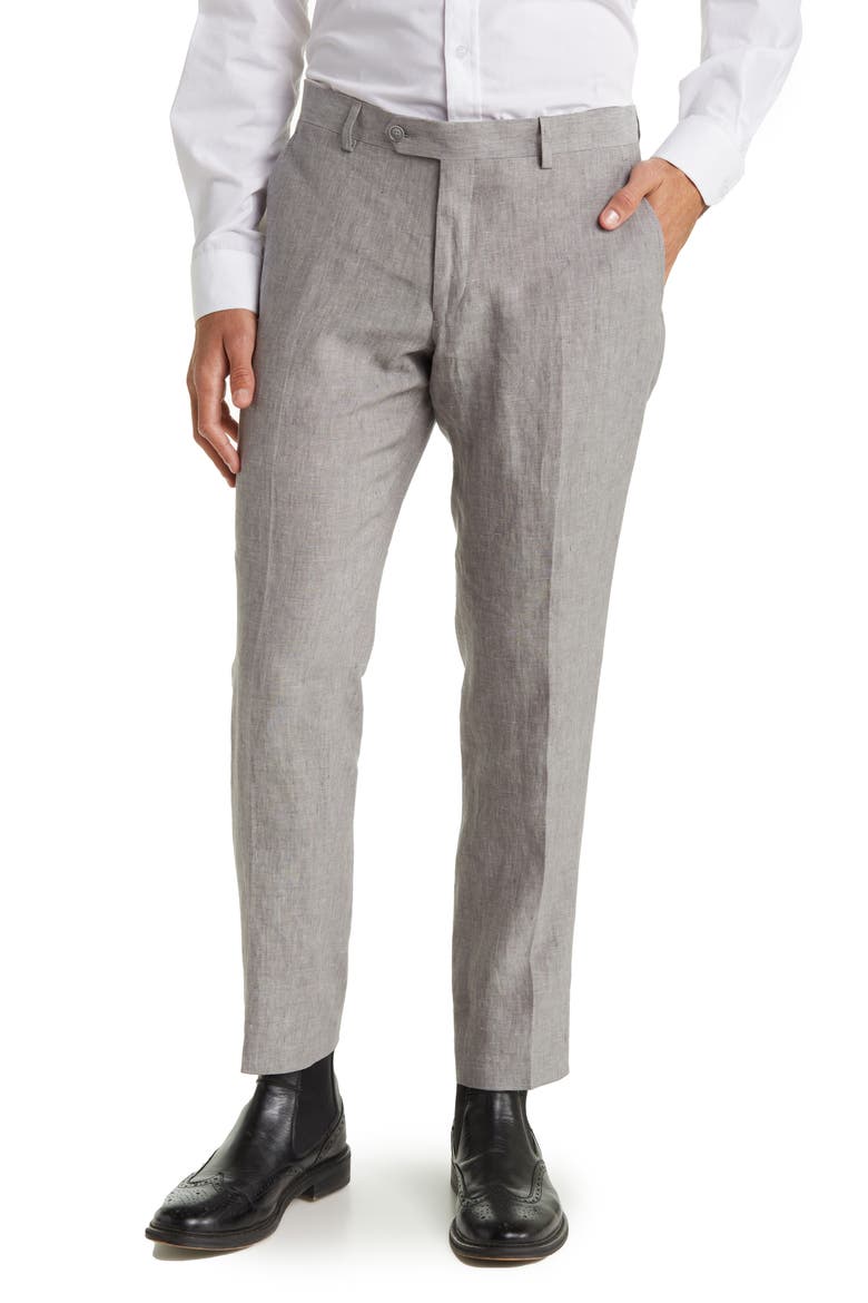 Hall Linen Pants, Main, color, LIGHT GREY