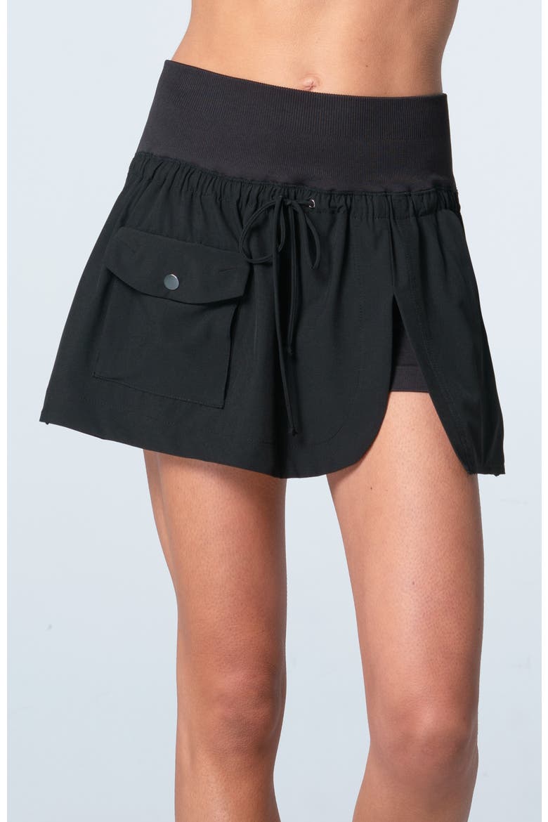Cargo Pocket Wrap Skirt, Main, color, Black