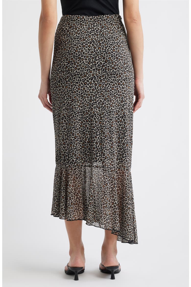 Leopard Print Mesh Midi Skirt, Alternate, color, TAUPE