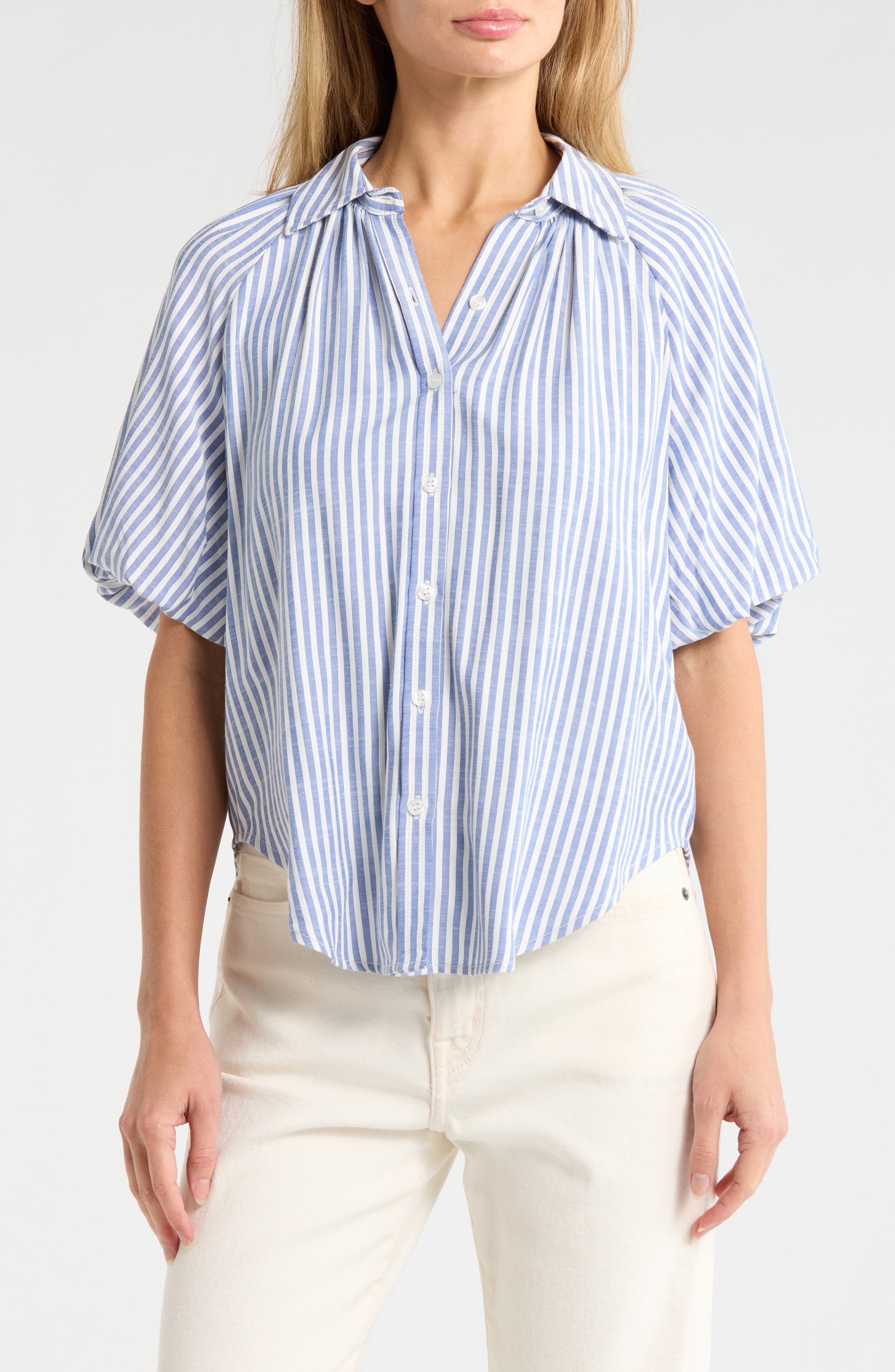 selected DENIM/ BLACK STRIPE