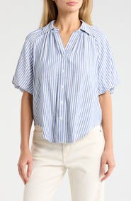 MAX STUDIO Bubble Sleeve Boyfriend Shirt