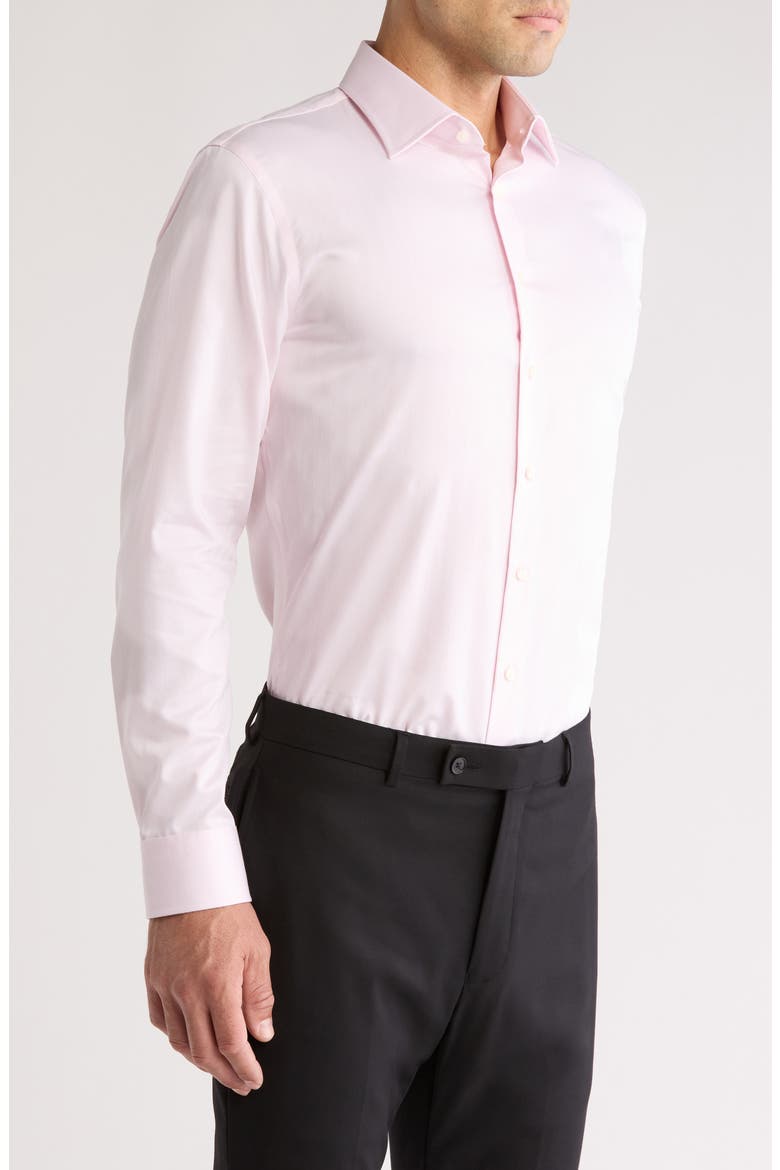 Trim Fit Herringbone Dress Shirt, Alternate, color, PINK SWEET HERRINGBONE