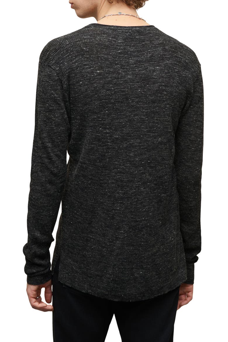 Travis Rib Split Neck Henley, Alternate, color, BLACK