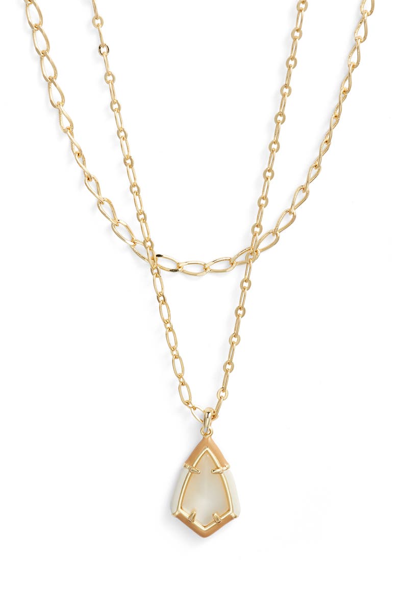 Camry Layered Pendant Necklace, Main, color, GOLD NATURAL MOTHER OF PEARL