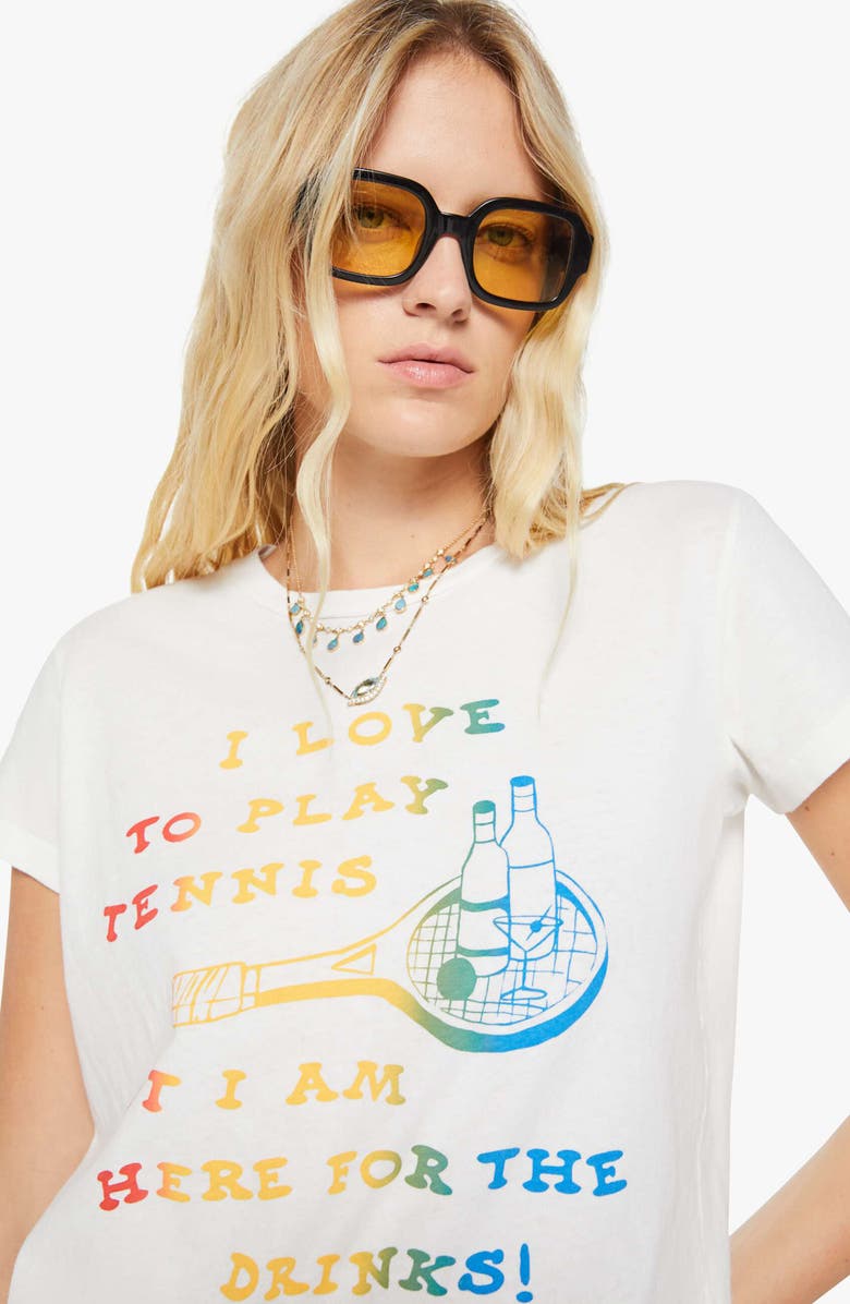 MOTHER The Boxy Goodie Graphic Tee, Alternate, color, I Love To Play Tennis
