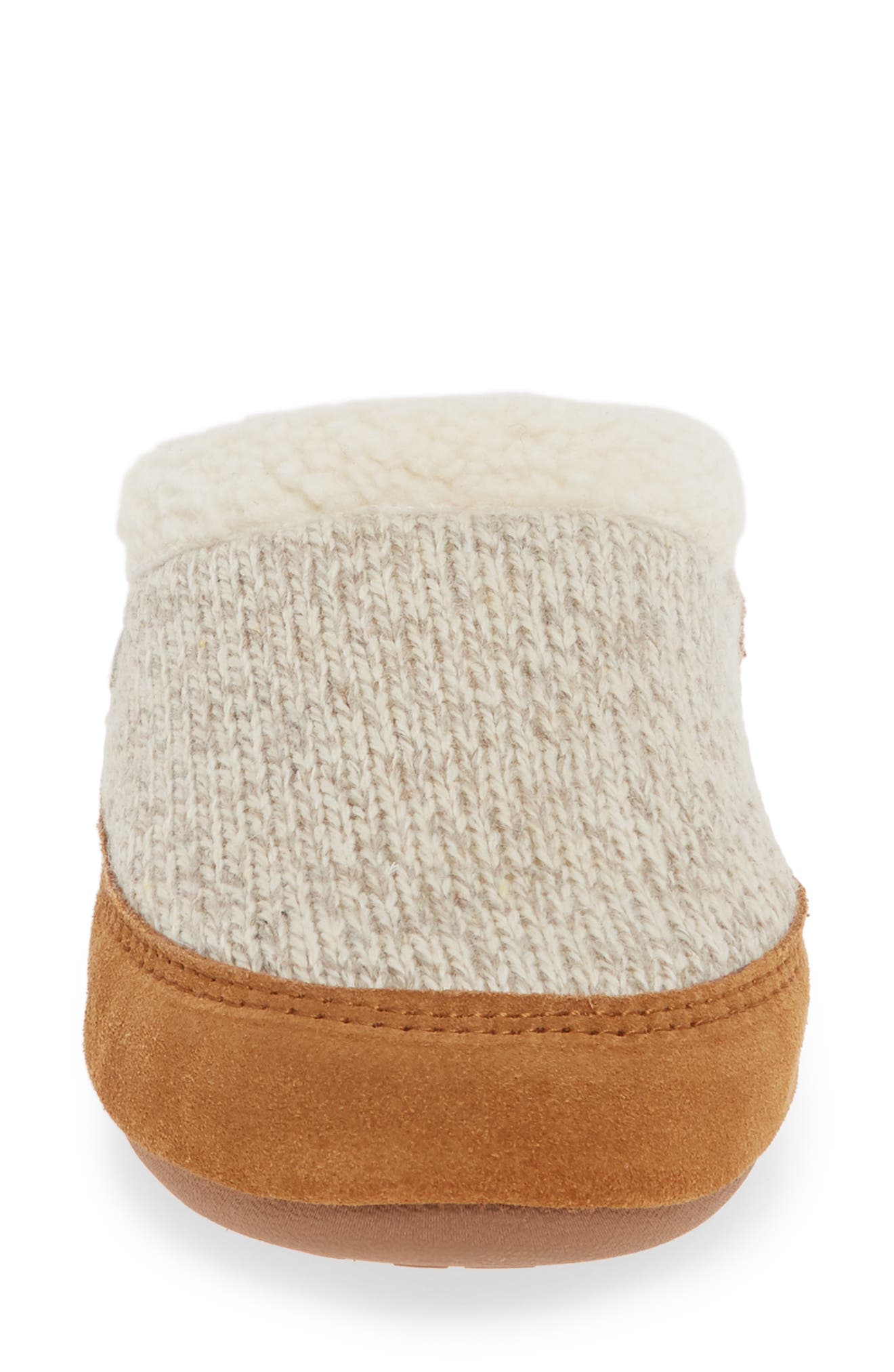 Faux Fur Mule Slipper, Alternate, color, OATMEAL HEATHERED WOOL