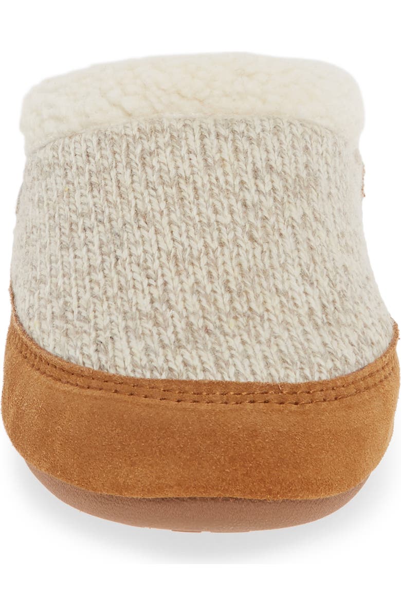 Acorn Faux Fur Mule Slipper, Alternate, color, Oatmeal Heathered Wool