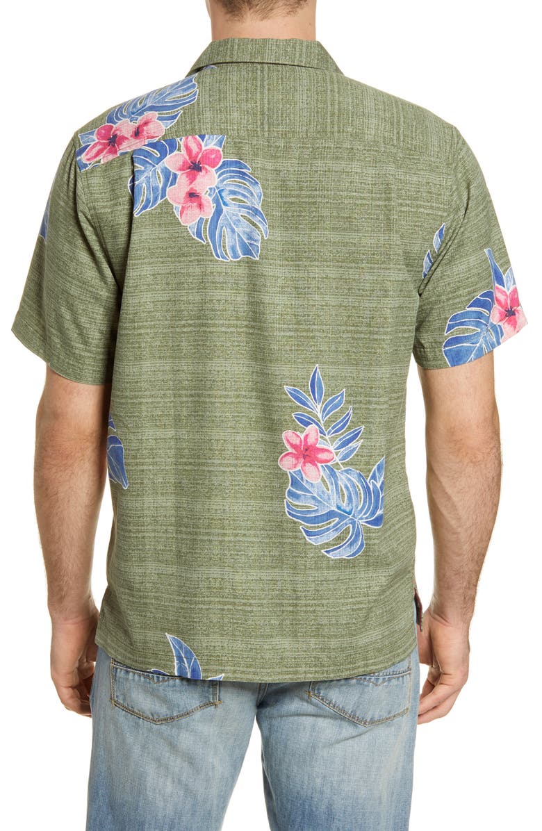 Tommy Bahama Blooms Adrift Short Sleeve Silk Blend Button-Up Camp Shirt, Alternate, color, 