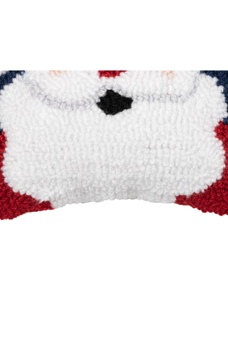 Christmas Santa Wishes Hooked Mini Blue Accent Pillow 8" x 8", Alternate, color, Blue