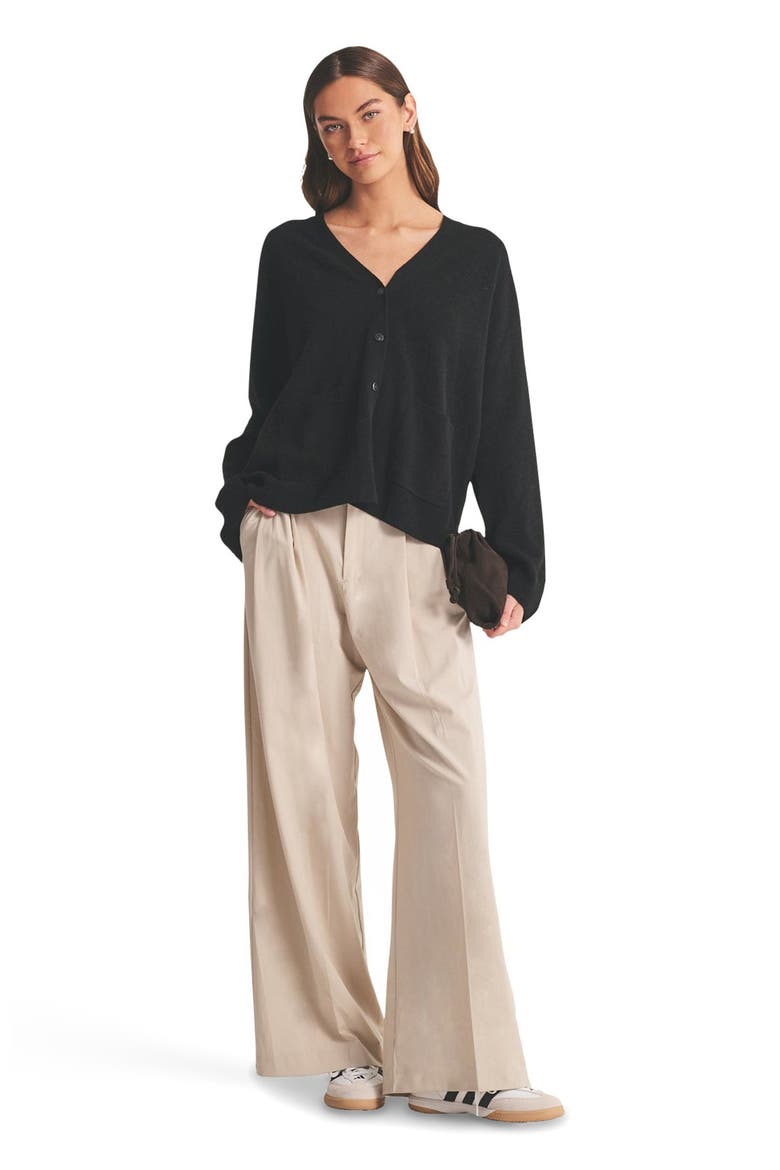 Signature Cashmere Boxy Cardigan, Main, color, Black