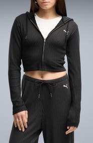 PUMA Essentials Ribbed Full Zip Hoodie