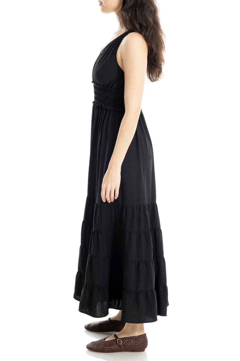Empire Waist Tiered Maxi Dress, Alternate, color, BLACK-BLACK