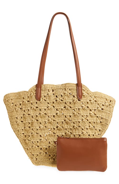 SAM EDELMAN SAM EDELMAN LAYLA FLORAL RAFFIA TOTE BAG