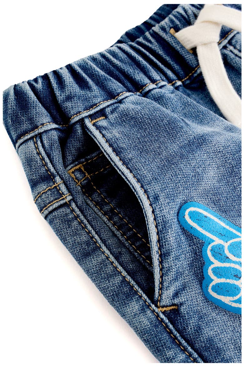 Kids' Character Patch Pull-On Jeans, Alternate, color, BLUE