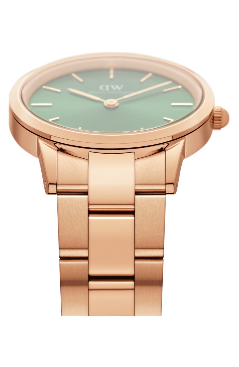 Daniel Wellington Iconic Link Emerald Bracelet Watch, 36mm, Alternate, color, 