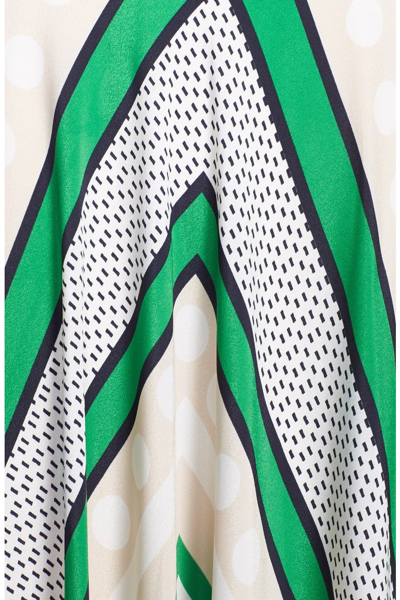 Scarf Print Crêpe de Chine Fit & Flare Maxi Dress, Alternate, color, GREEN