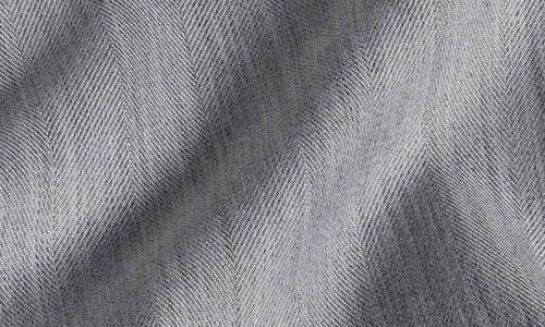 David Donahue Spread Collar Herringbone Sport Shirt In Pearl