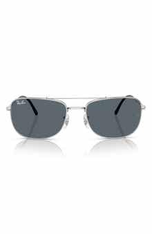 59mm Rectangular Aviator Sunglasses
